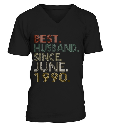 29th Wedding Anniversary Gifts Husband Since June 1990 Tee V-Neck T-shirt