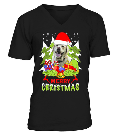 Labrador Retriever Christmas Dog Lover Gift V-Neck T-shirt