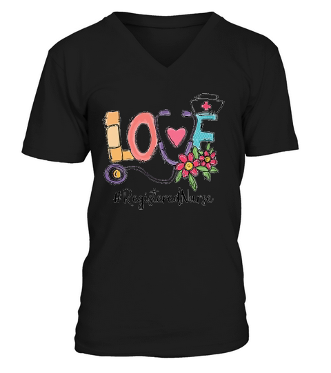 Lovely Design Love Registered Nurse V-Neck T-shirt
