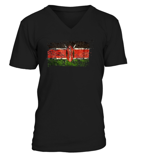 Unique Trendy And Vintage Kenya Flag Gift V-Neck T-shirt
