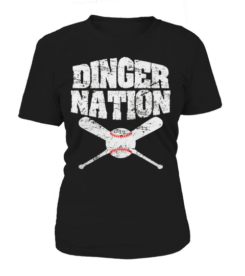 Dinger Nation Baseball T Shirt Black Youth B073W43G1Z 1 Women's T-Shirt