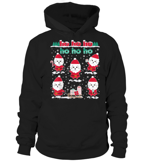 Funny Christmas Bichon Frise Hohoho Santa Claus T-shirt Hoodie Unisex