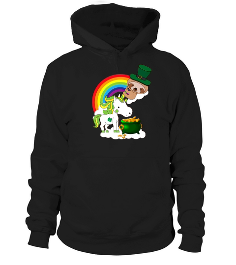 St Patricks Day Sloth On A Unicorn Irish Gift Hoodie Unisex