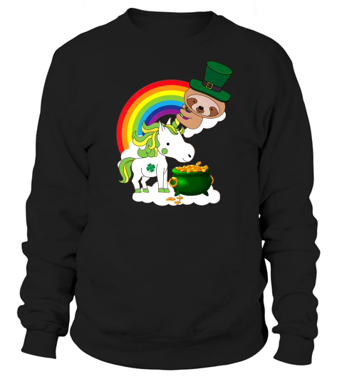 St Patricks Day Sloth On A Unicorn Irish Gift Sweatshirt Unisex