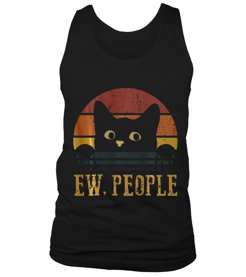 Cat Ew People Retro Sunset T-shirt Tank Top Unisex