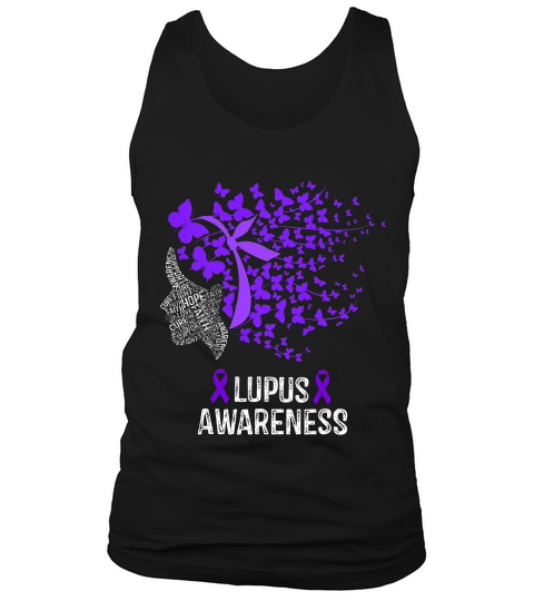 Lupus Awareness Lupus Purple Butterflies T-shirt Tank Top Unisex