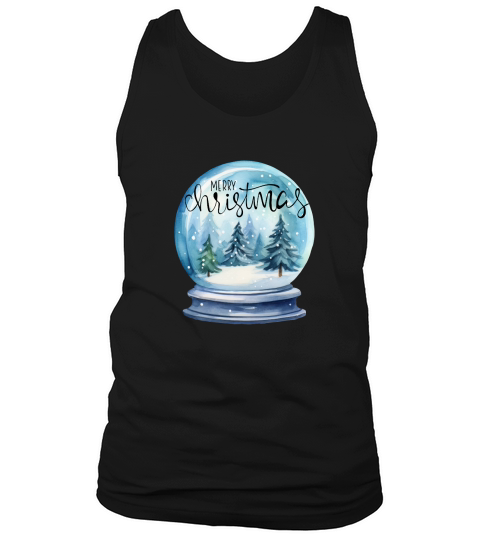 Merry Christmas Blue snowglobe Tank Top Unisex