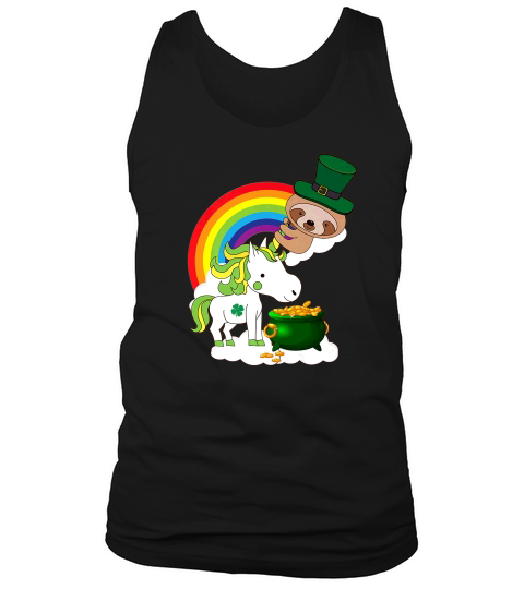 St Patricks Day Sloth On A Unicorn Irish Gift Tank Top Unisex