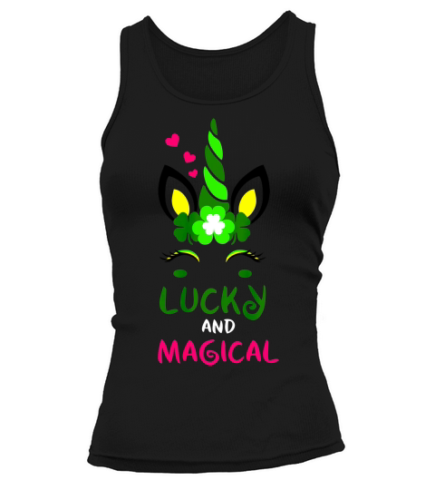Lucky And Magical Unicorn Shamrock T-shirt Tank top Woman