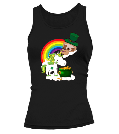 St Patricks Day Sloth On A Unicorn Irish Gift Tank top Woman