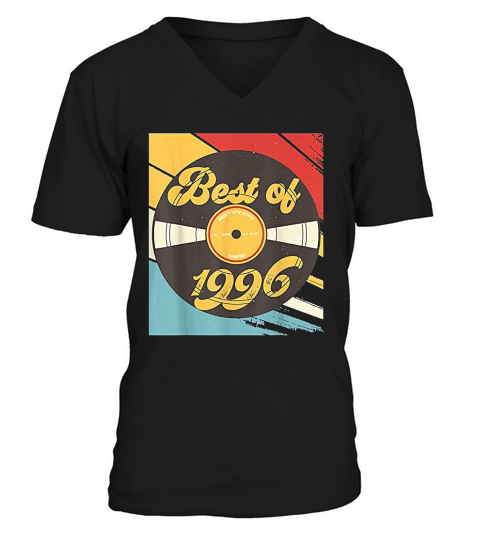25th Birthday Gift Vinyl Record Vintage 1996 V-Neck T-shirt