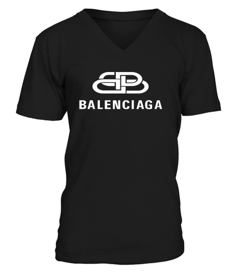 Balenciaga Oversized BB Logo V-Neck T-shirt