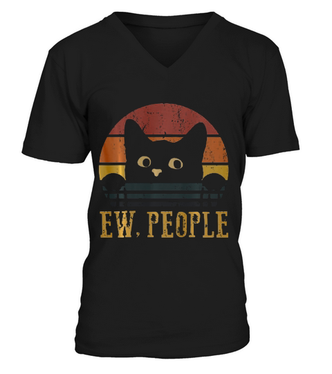 Cat Ew People Retro Sunset T-shirt V-Neck T-shirt