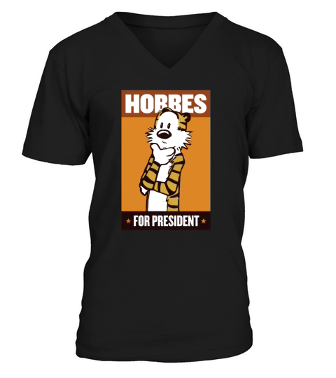 Hobbes For President V-Neck T-shirt