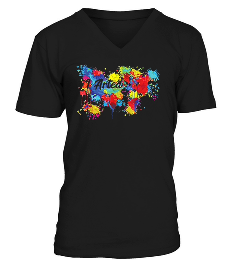I Arted Artist Painting Painter Paint Splash V-Neck T-shirt