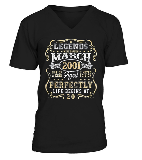 Legends Were Born In March 2001 20th Birthday Gifts V-Neck T-shirt