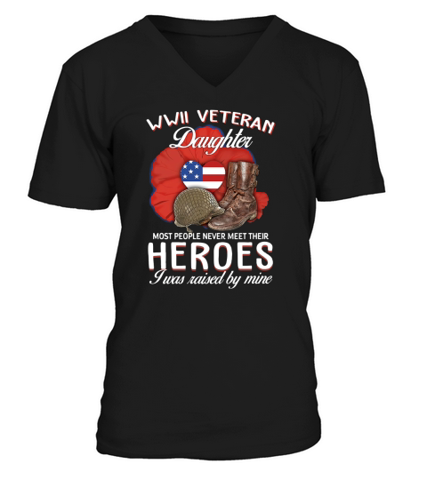 WWII Veteran Daughter V-Neck T-shirt