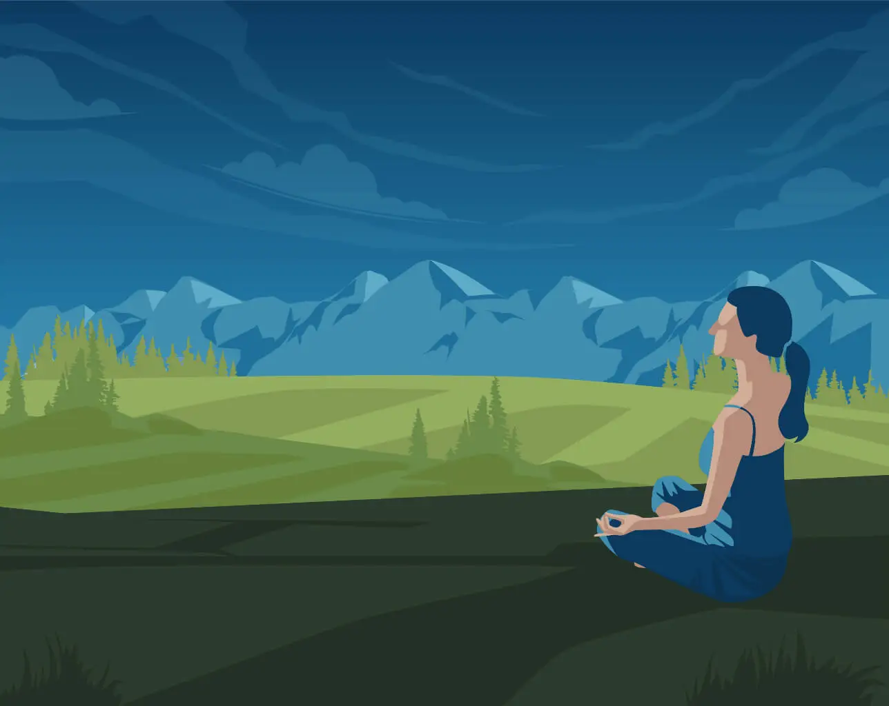 Woman meditating in nature