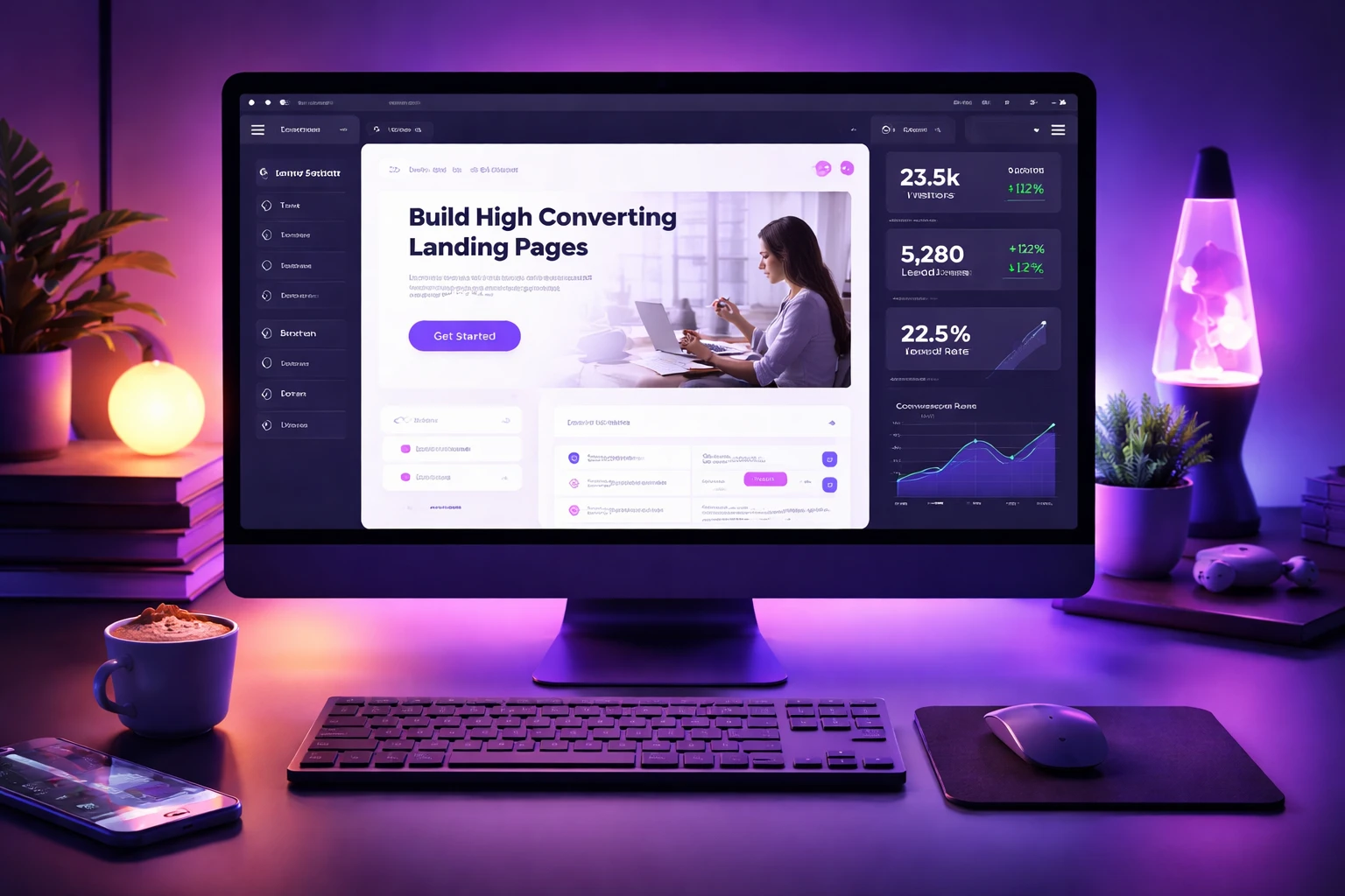 A modern software dashboard showing real-time visitor interest and commitment metrics.