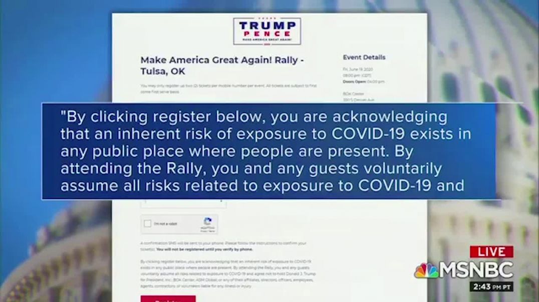 ⁣Trump forces rally attendees to sign UNREAL pledge prior to attending Tulsa rall