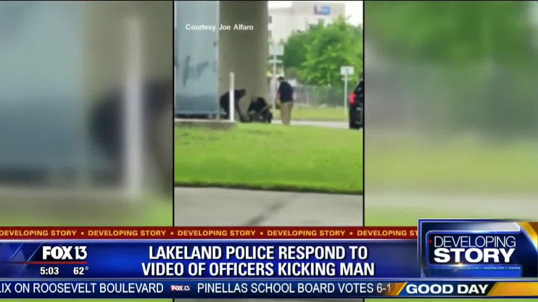 Lakeland police reviewing video showing officer kicking suspect