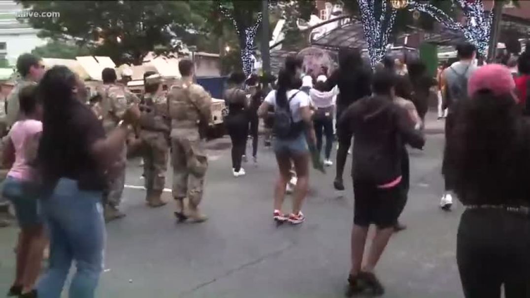 Watch National Guard members dance with protesters in Downtown Atlanta