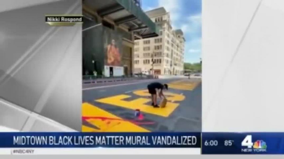 Someone Dumped Red Paint on the Black Lives Matter Mural Outside Trump Tower