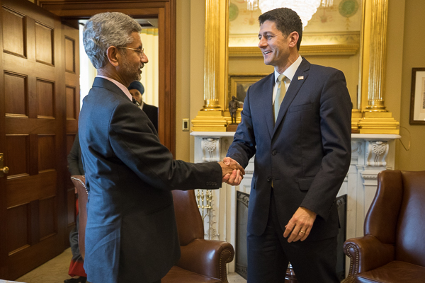Indian Foreign Secretary S Jaishankar meets with Paul Ryan