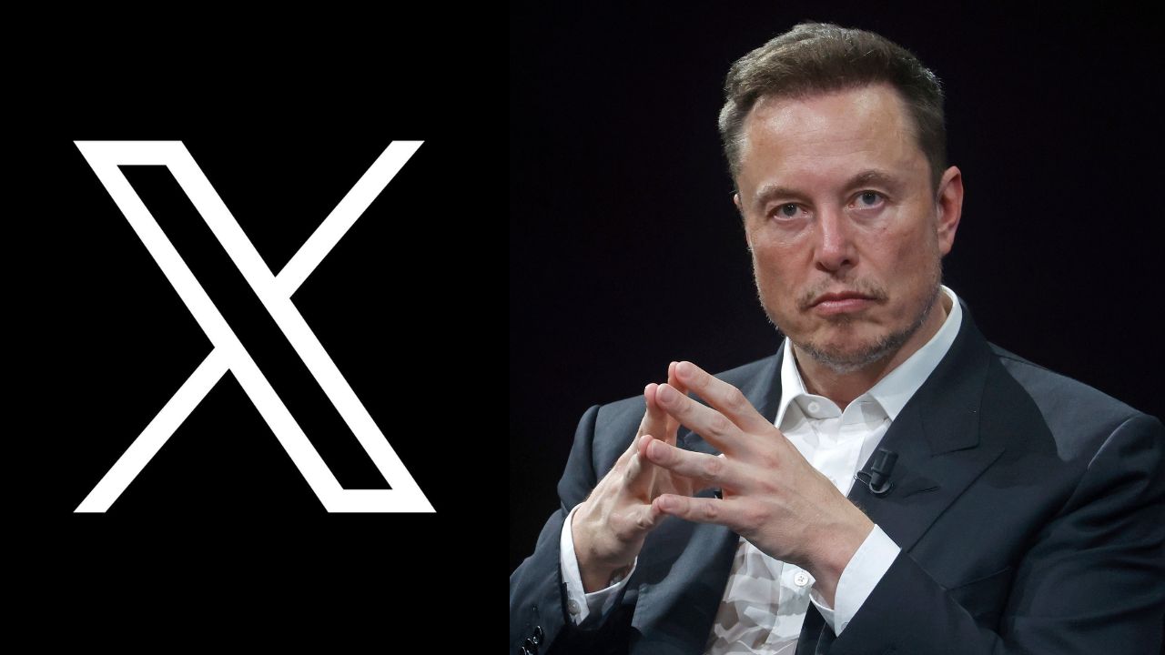 Elon Musk and X logo