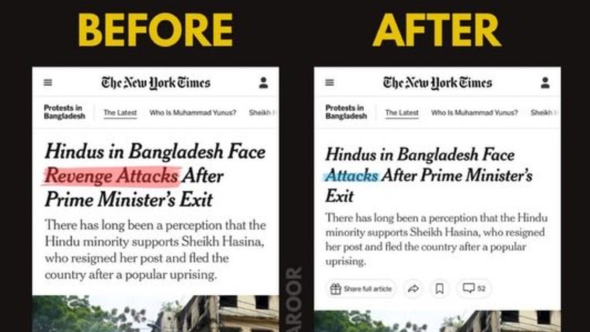 The New York Times alters headline on Bangladesh violence after online outrage