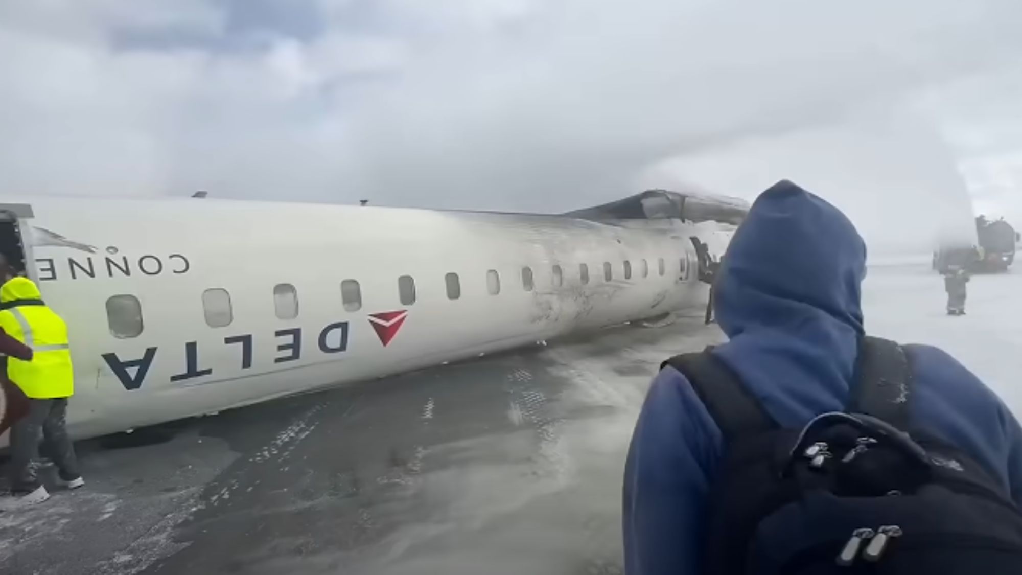 Delta Flight Flips in Snowy Crash at Toronto Airport, Injuries Reported