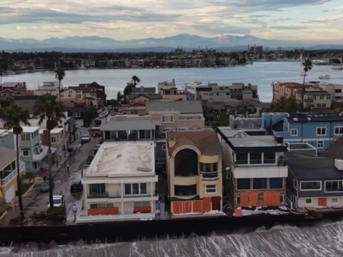 California Coastal Erosion: waves destroy beachfront homes
