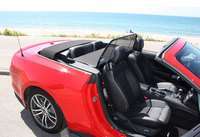 2015 mustang red gt convertible with a wind deflector by love the drive