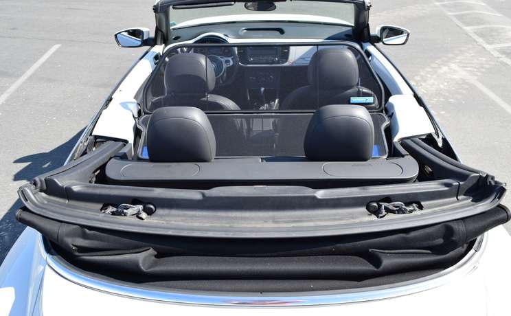 Vw beetle convertible from 2012 to 2019 wind deflector by love the drive rear view 1