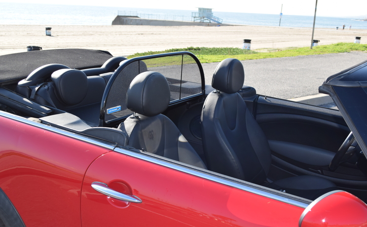 Mini convertible wind deflector fits years from 2004 to 2015 passenger view front