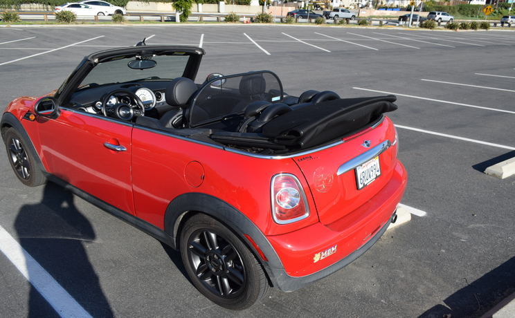 Mini convertible wind deflector fits years from 2004 to 2015 wind deflector folded down rear view