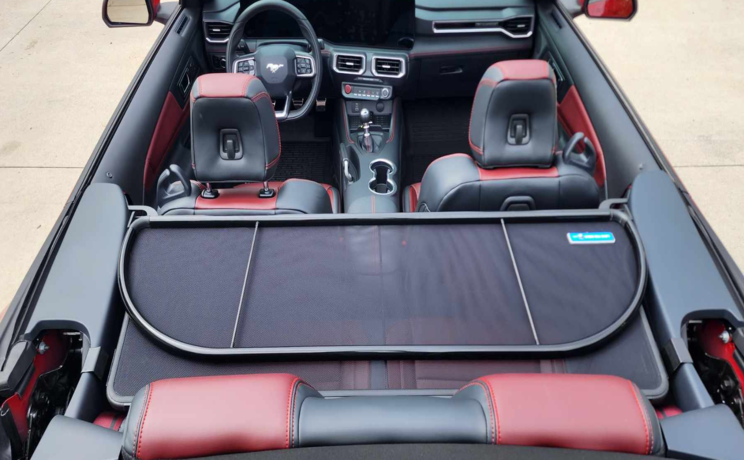 Mustang 2024 to 2030 wind deflector laying flat designed by love the drive