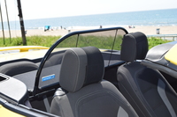 Camaro convertible wind deflector fits 2016 to 2024 at the beach in la closeup manufacturered by love the drive.