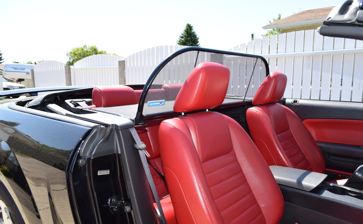 Mustang wind deflector looking back thru for 2005 to 2014 convertible by love the drive