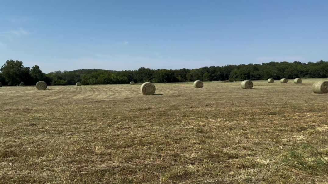 ⁣Backyard Hay Bailing