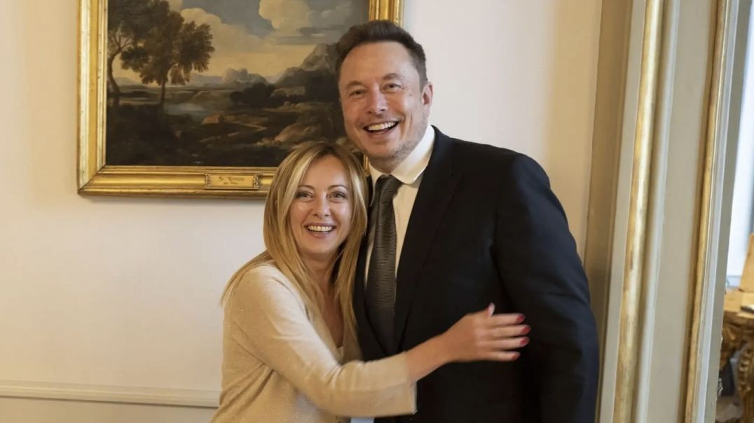 ⁣Elon Musk and Italy PM Giorgia Meloni